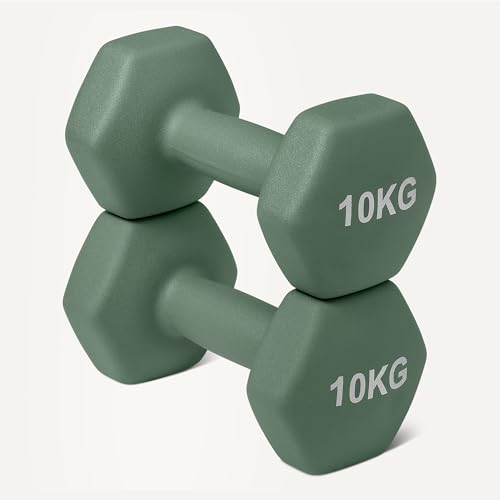Detalle 1 de Amazon Basics Neopren-Dumbbell Set 10 kg Paar – rutschfeste Griffigkeit, farbcodiert