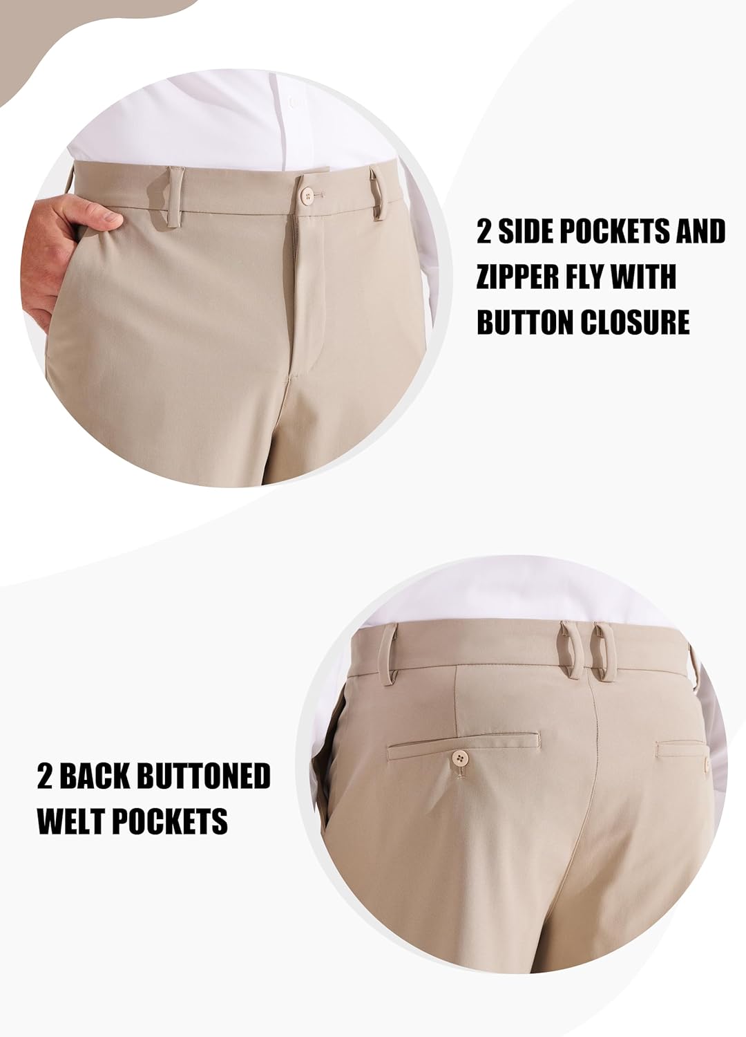 Thumbnail 2 de Libin Men's Golf Pants Classic Fit Flat Front Work Dress Pants