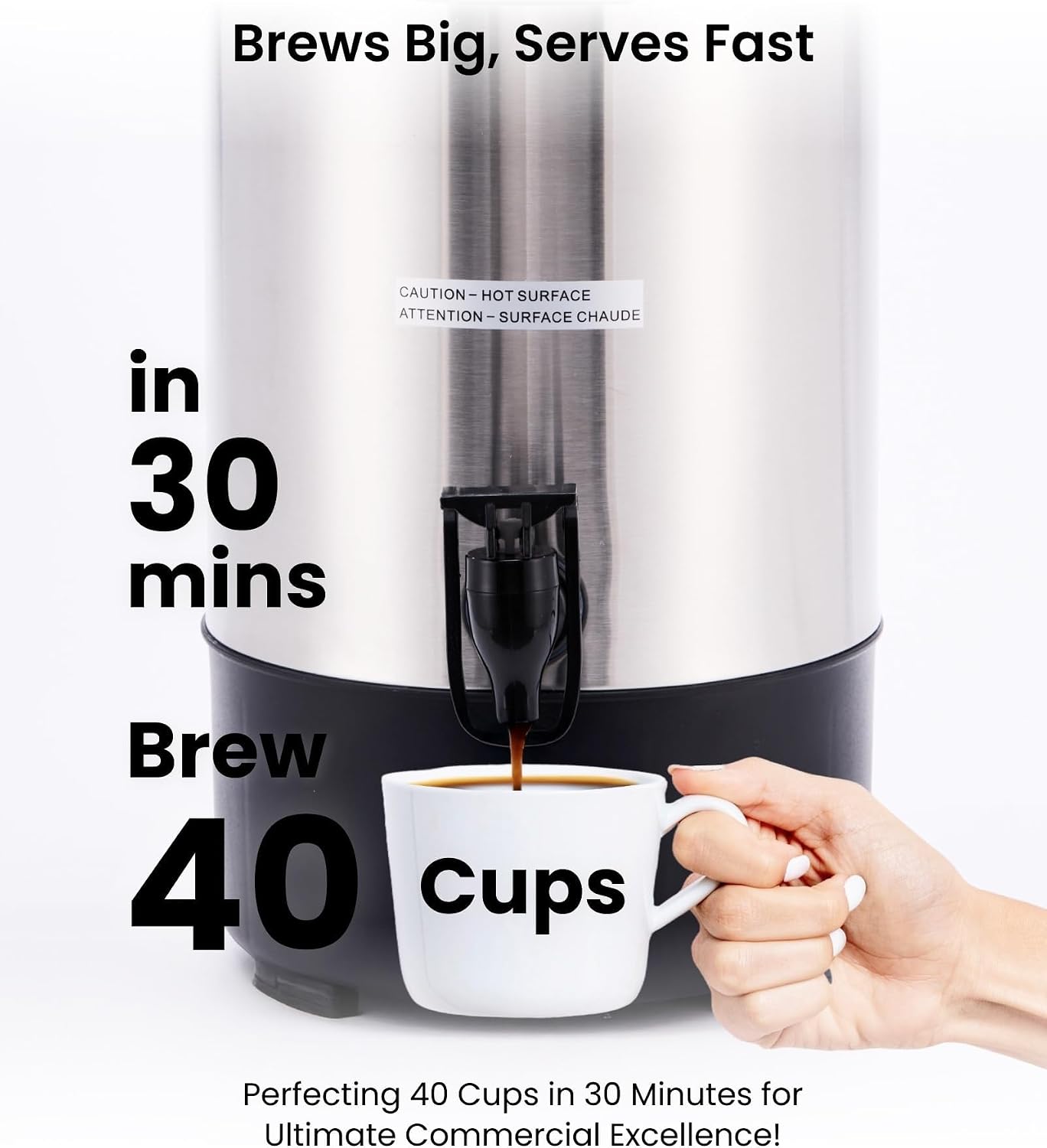 Thumbnail 1 de SYBO 40-Cup Stainless Steel Percolator 6L