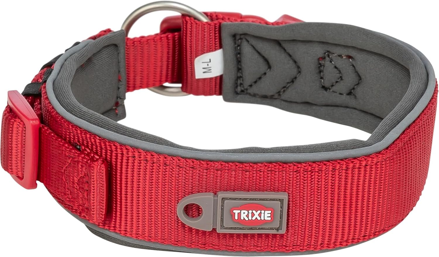 Detalle de TRIXIE Collier Premium Taille L-XL – Tour de Cou 53–62 cm, 50 mm, Fuchsia, rembourré en néoprène