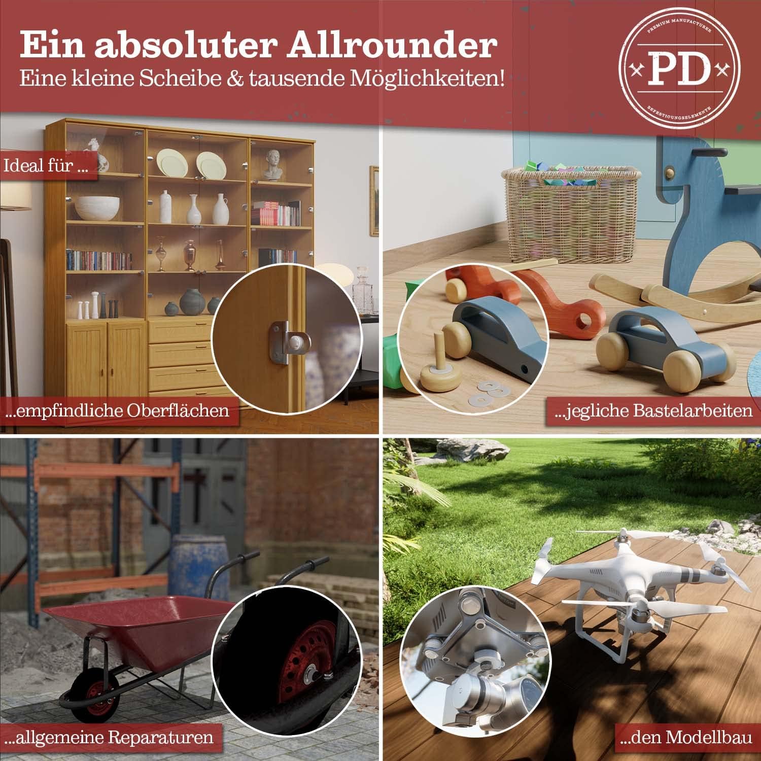 Thumbnail 3 de PD® große Kunststoff-Unterlegscheiben M6 (DIN 9021 / ISO 7093) aus PA Nylon, 50 Stück