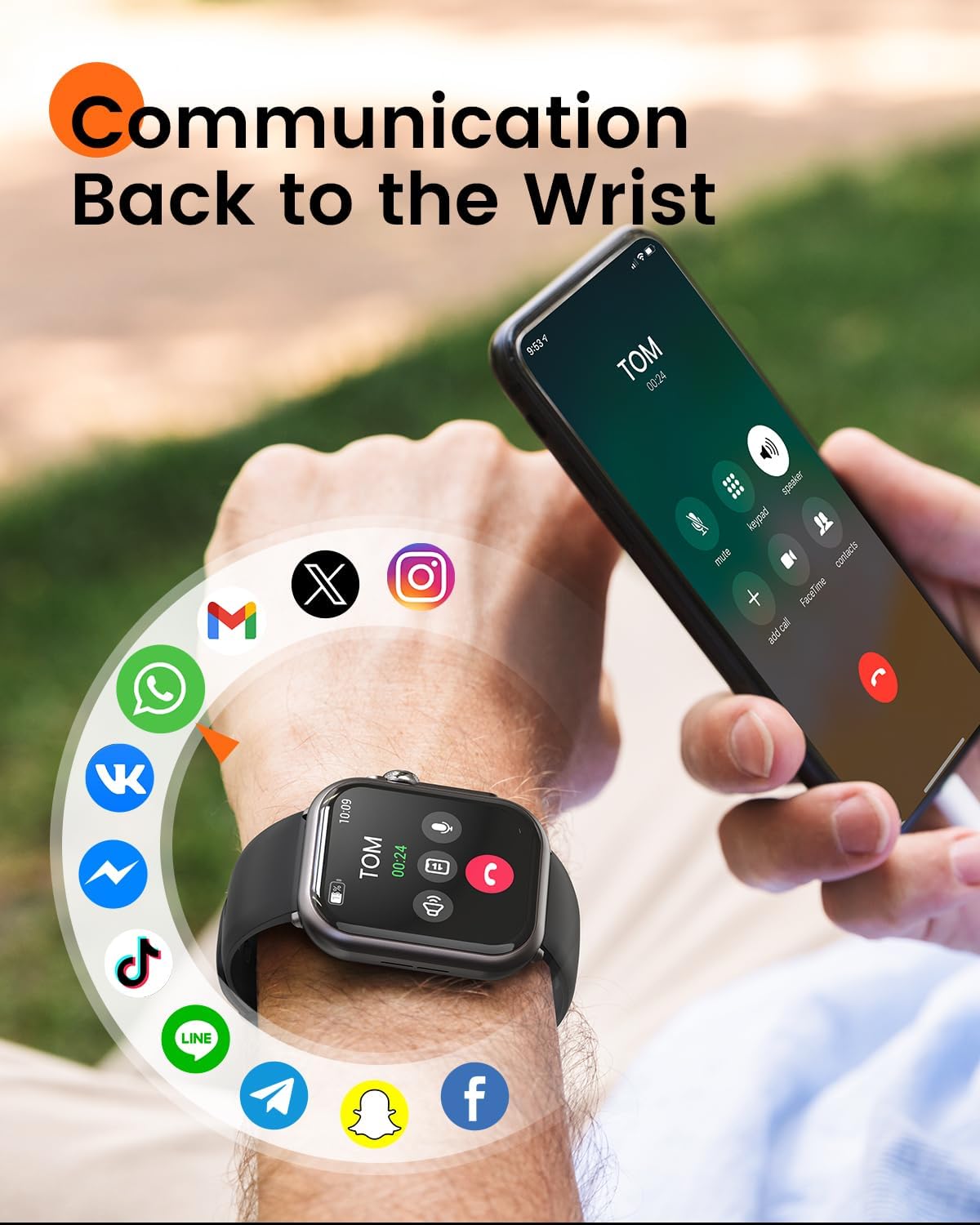 Detalle 2 de RUXINGX G62 Smartwatch with 1.85-Inch HD Display, Bluetooth Calling and 2 Bands
