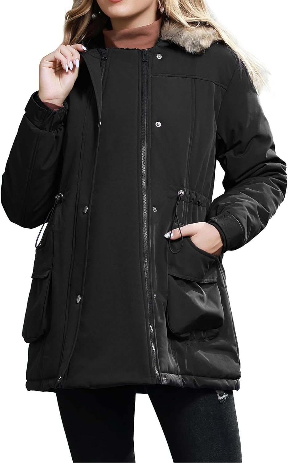 Thumbnail 2 de Maacie Women’s Maternity Winter Parka with Fur Hood, Waterproof & Windproof Warm Padded Coat