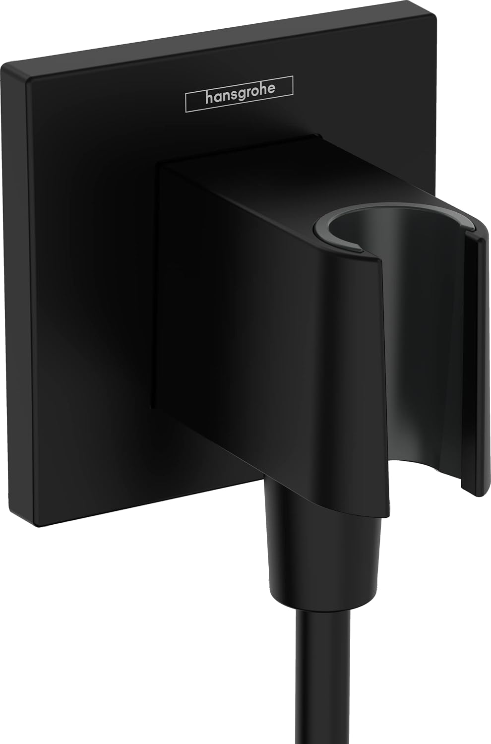 Detalle de Hansgrohe Coude de raccordement avec support Fixfit E – Douchette murale noir mat (26889670)