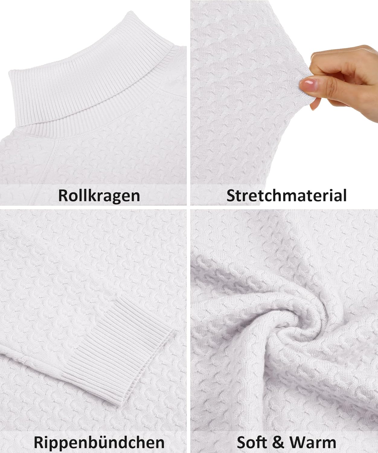 Thumbnail 4 de COOFANDY Pull Col Roulé Homme Tricoté Doux — Pull d’hiver élastique et élégant