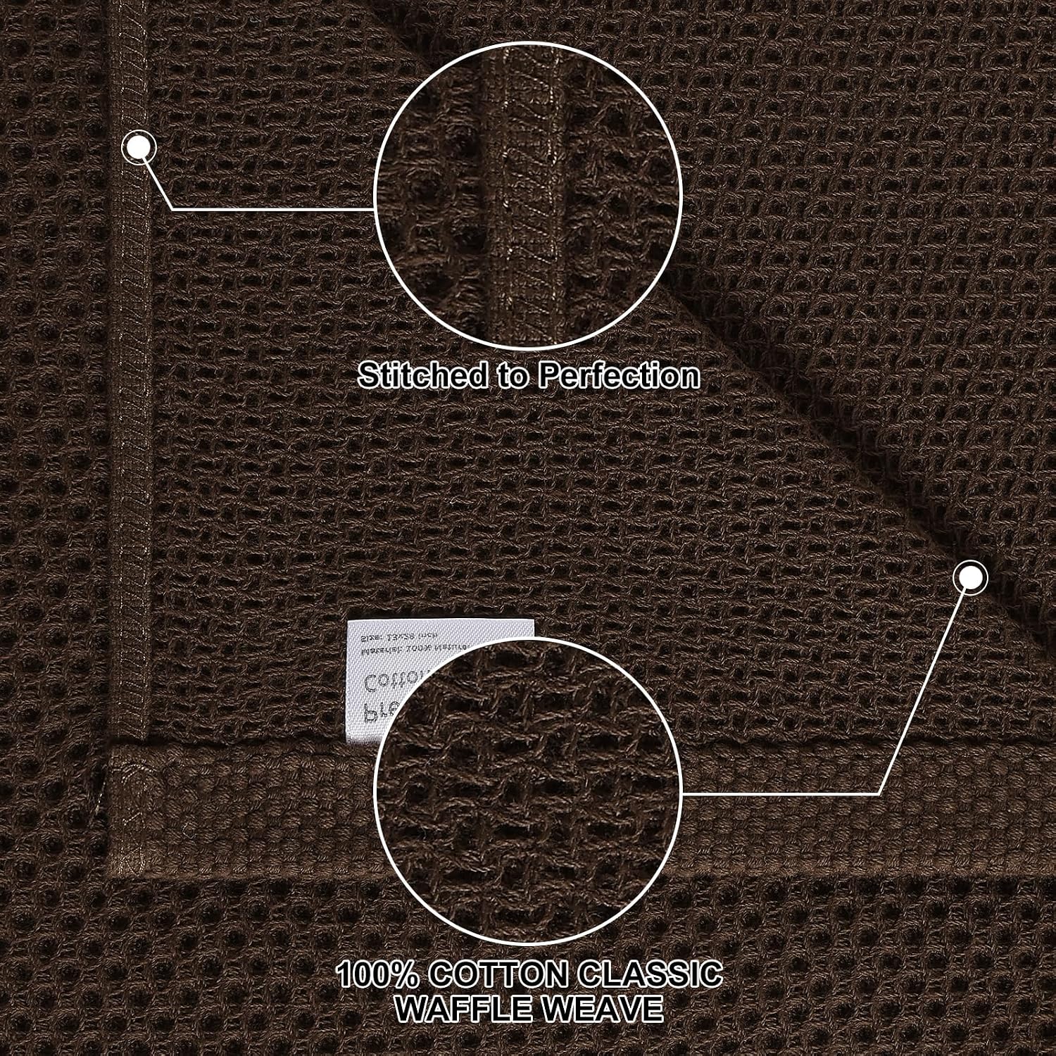 Thumbnail 1 de Homaxy 100% Cotton Kitchen Towels and Dishcloths Set — 8-Piece, 12x12 and 13x28 Inches, Dark Brown