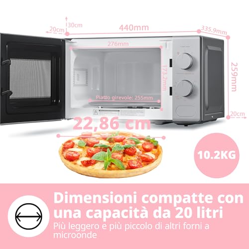 Thumbnail 6 de COMFEE' Forno a Microonde Grigio 20 L · 700 W, 5 livelli e Scongelamento Rapido – CM-M202CC(GR)