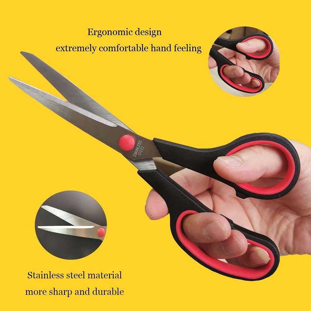 Detalle 1 de Dice red J001 Multipurpose Scissors, 8.5-Inch, Stainless Steel, 5-Pack