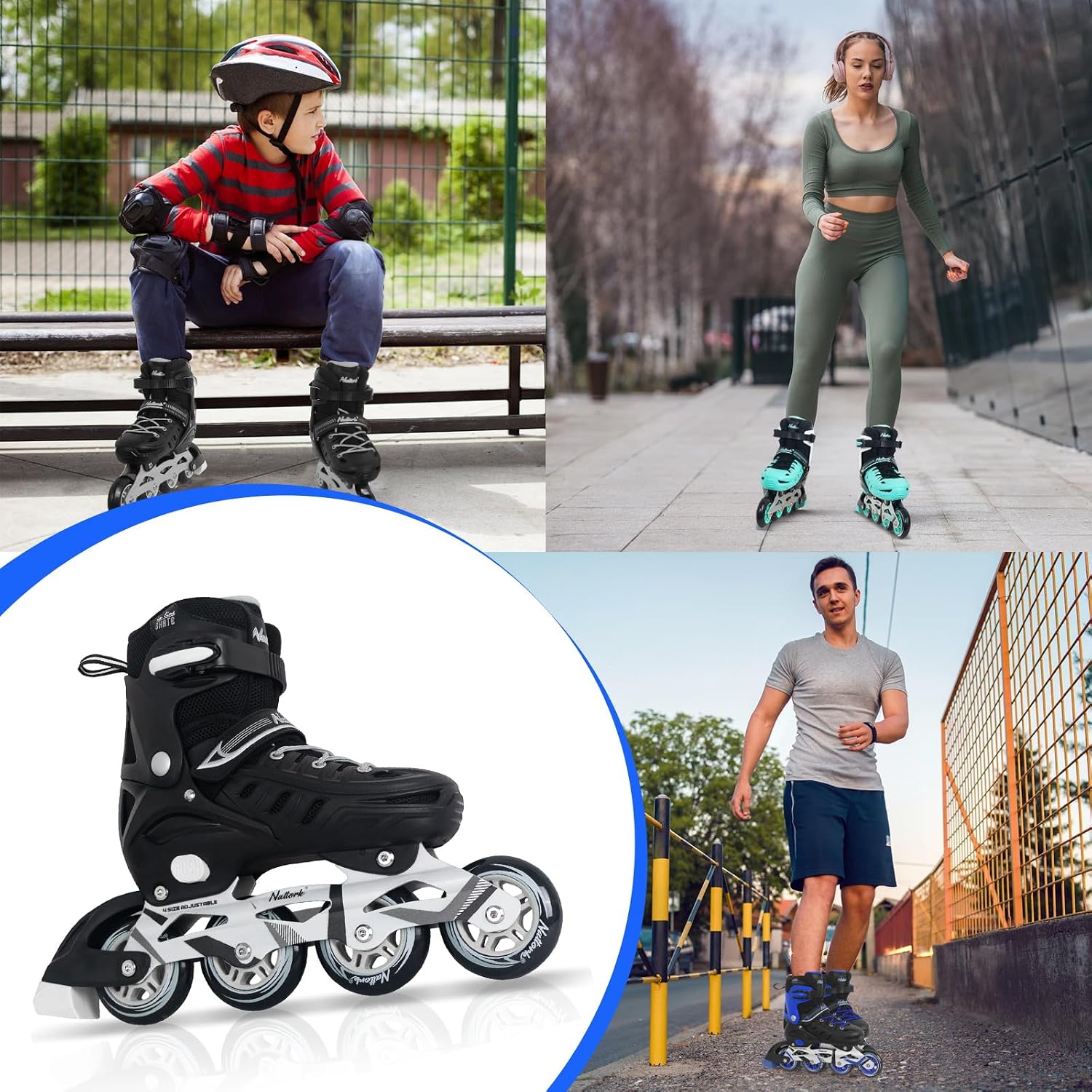 Detalle de MammyGol Adults Adjustable Inline Skates: Safe, Durable, with Giant Wheels