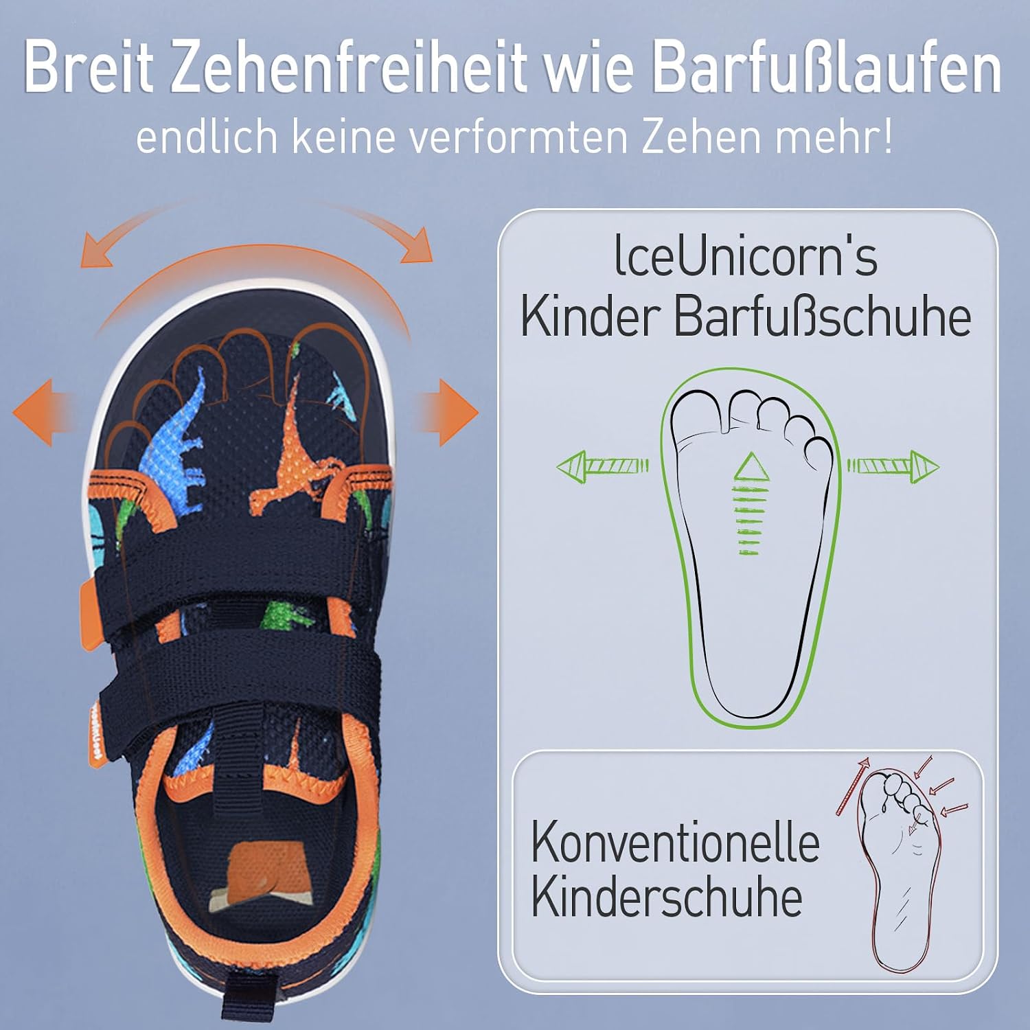 Detalle de Kids wide barefoot shoes for boys and girls – minimalist school walking & trail running sneakers