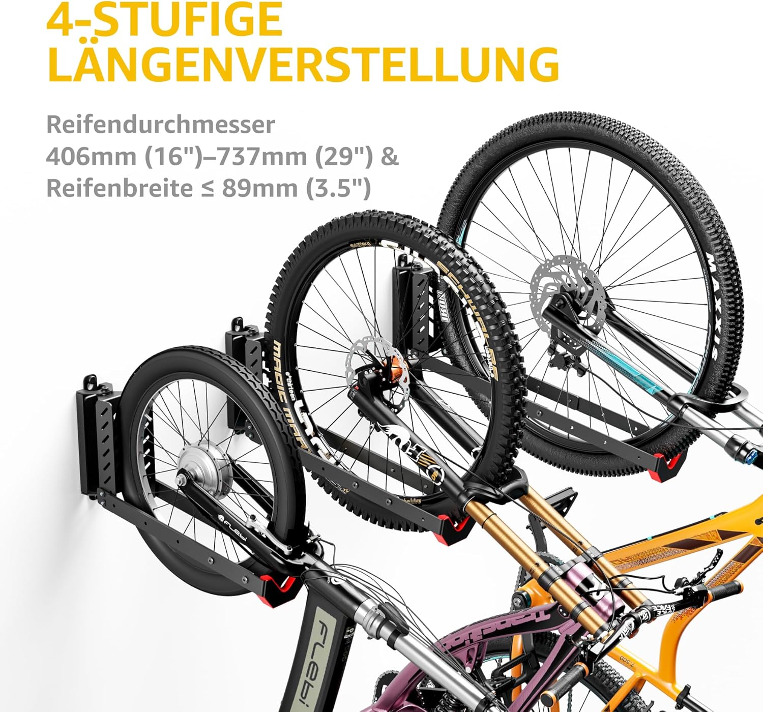 Detalle de monTEK Schwenkbare Fahrrad-Wandhalterung 35 kg