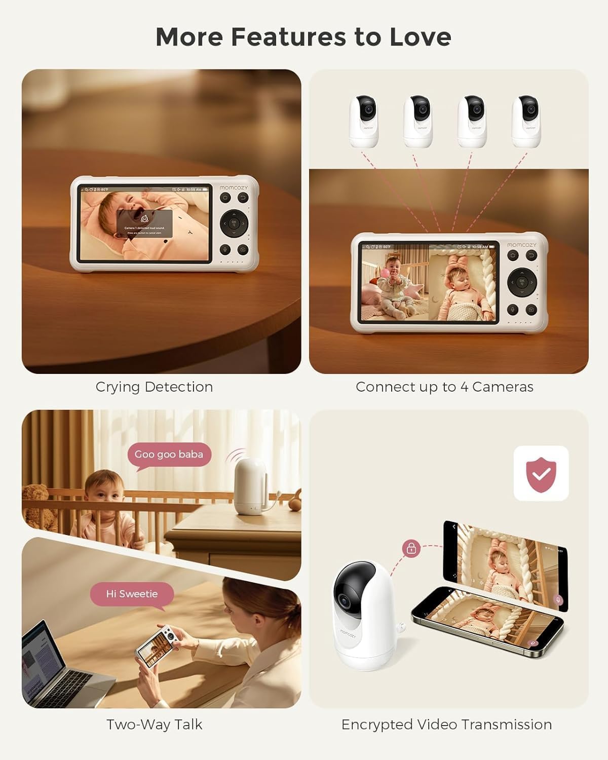 Thumbnail 2 de Momcozy BM04 Camera Unit: 1080p WiFi Baby Monitor with App Connection