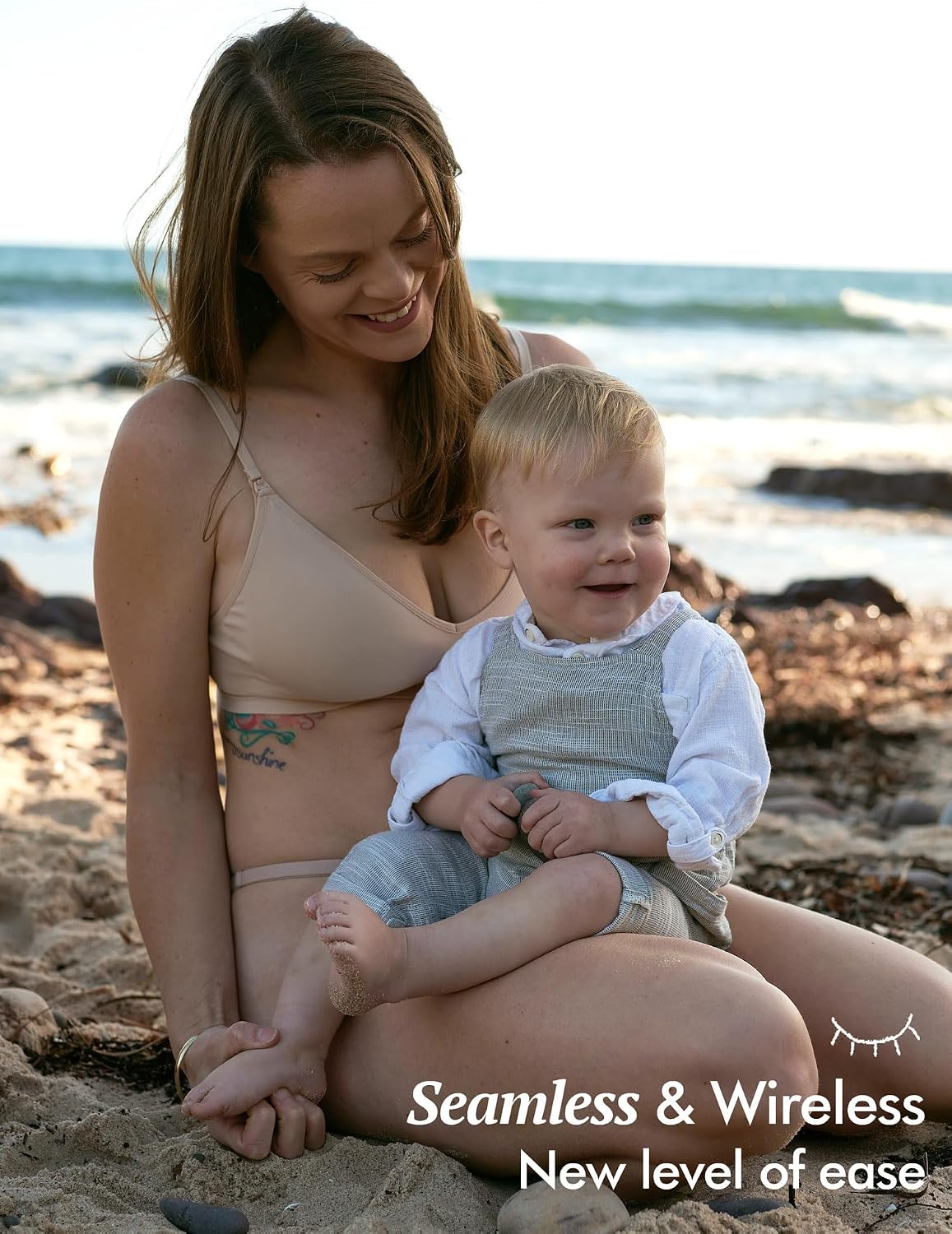 Detalle de MOMANDA Seamless Nursing Bras for Breastfeeding – Comfortable Wireless Maternity Bralette