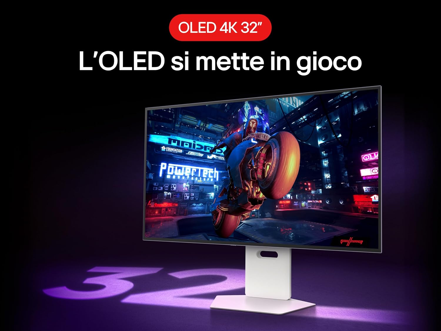 Detalle de LG UltraGear OLED 32GS95UV: monitor da gaming 32" 4K 240 Hz con Dual Mode