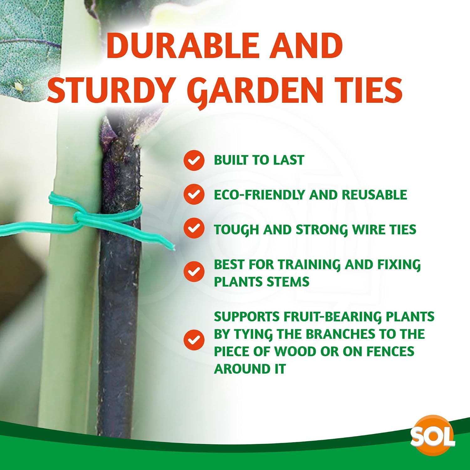 Detalle 2 de SOL 100m Garden Wire (2 x 50m) with Dispenser & Built-In Cutter