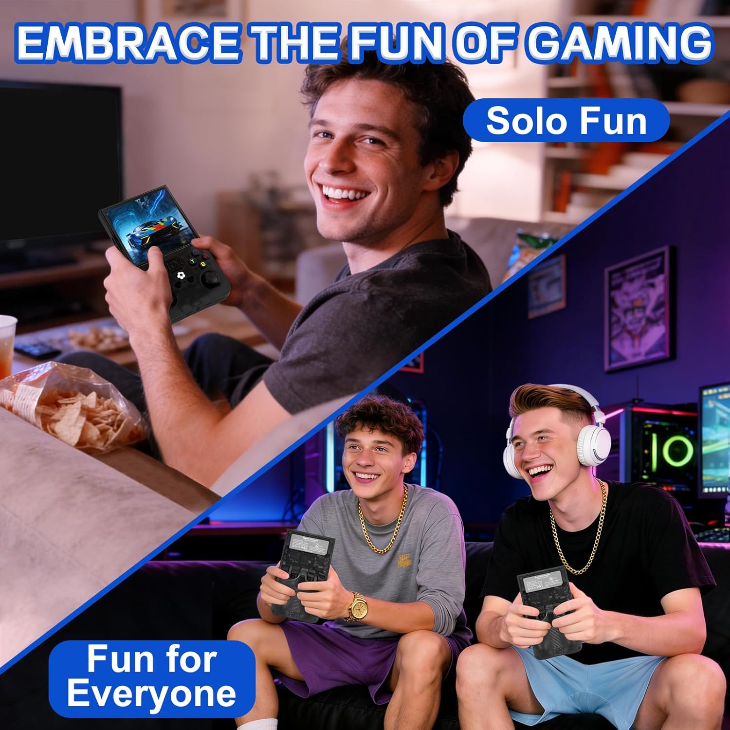 Thumbnail 5 de Rhesusco R36MAX Handheld Game Console (4.0-inch IPS screen) with 22,000+ Classic Games, 128G TF Card, 4000mAh Battery - Black