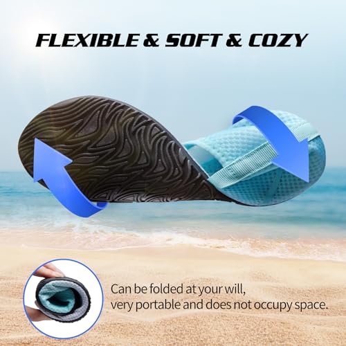 Thumbnail 3 de WateLves Swim Water Shoes Aqua Socks Barefoot for Sea Beach Swimming – Blue/Gray (UK 6/7)
