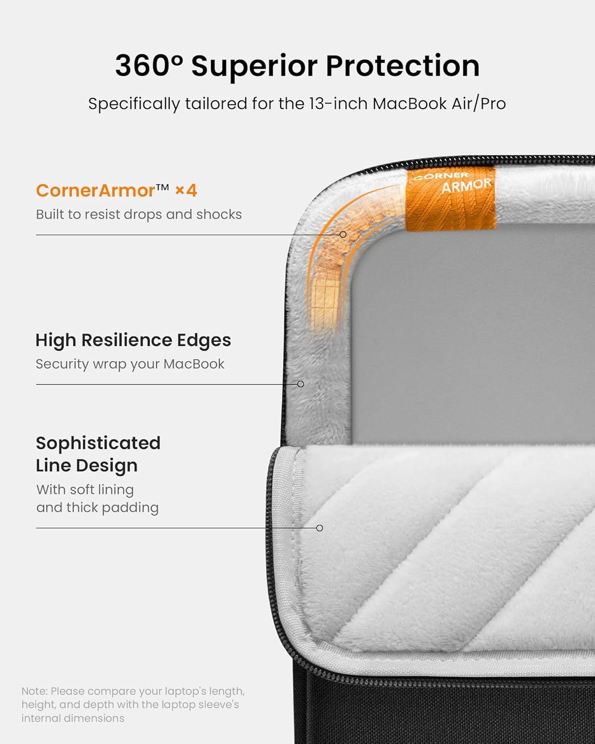 Detalle 2 de tomtoc 360° Protective Sleeve 13-inch