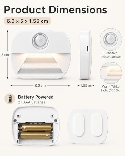 Detalle de AdalyRoma Luz Nocturna LED con Detector de Movimiento (4 Unidades)