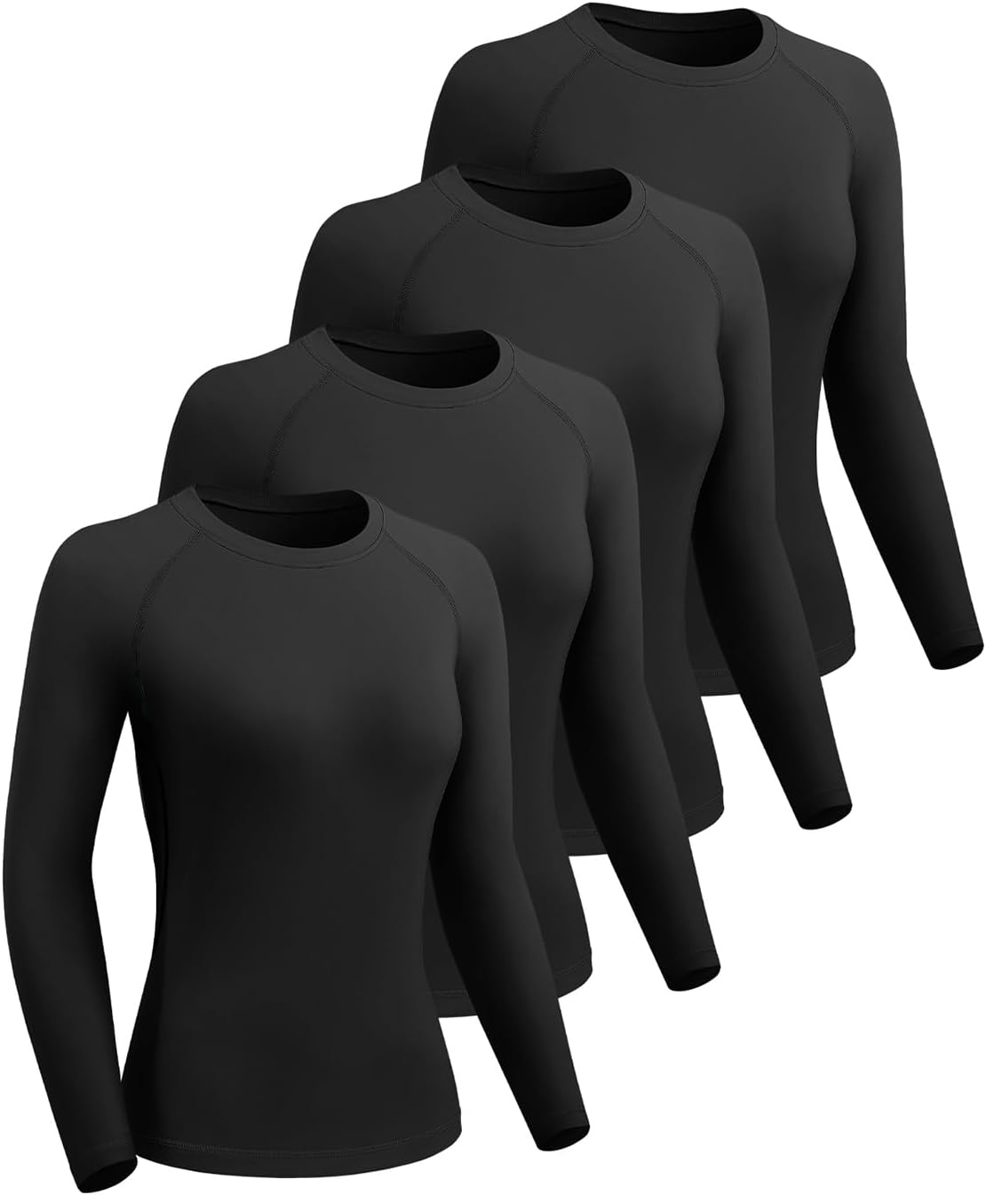 Detalle de Mexholin 4-Pack Women's Long-Sleeve Compression Workout Shirts
