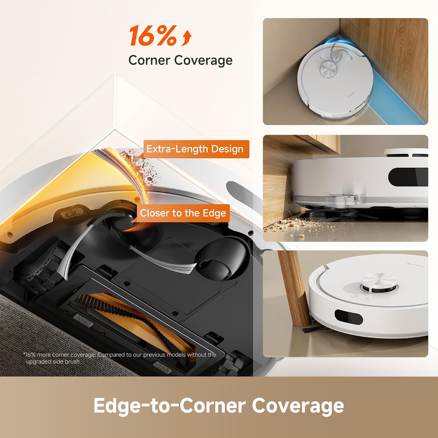 Detalle de DREAME D20 Air Plus Robot Vac and Mop Combo: Deep Cleaning Comes Easy