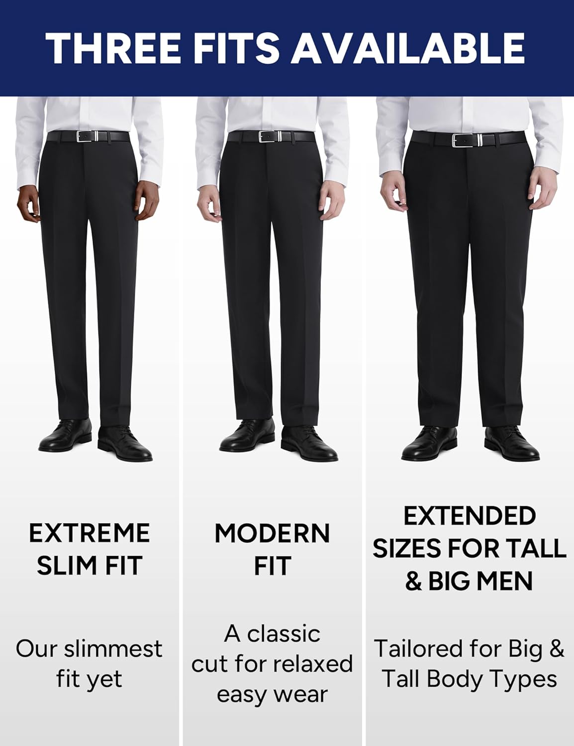 Thumbnail 5 de Pacific Perfect Men's Stretch Dress Pants with Expandable Waist: 3 Fits (Slim, Classic Straight, Big & Tall)