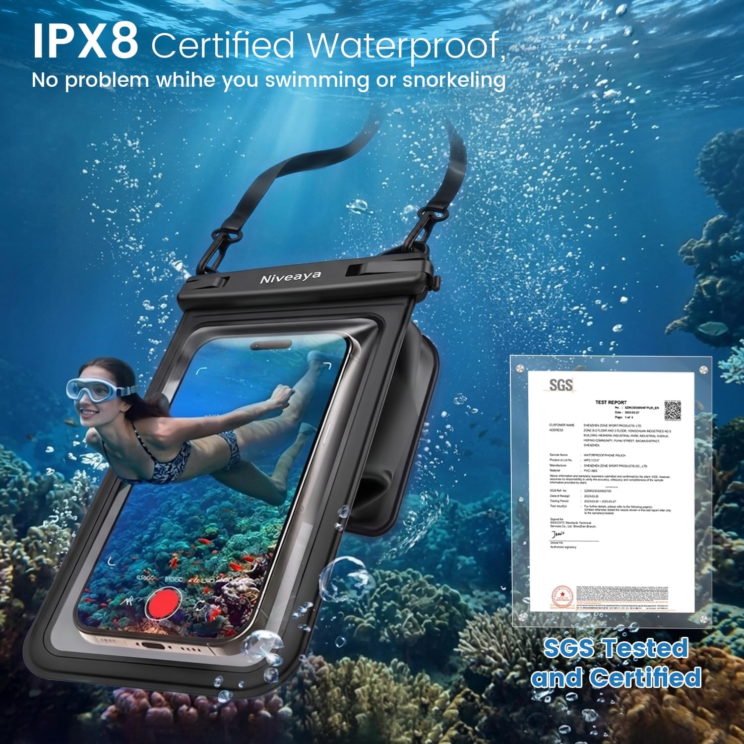 Detalle de Niveaya Floatable Waterproof Phone Pouch 8.5 inch