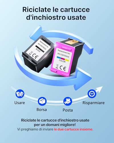 Detalle de Heroil PG-575 CL-576 XL: Cartucce d'inchiostro di ricambio 2-Pack per Canon PIXMA TS3550i/TS3551i/TS3750i/TR4750i (Nero + Colore)