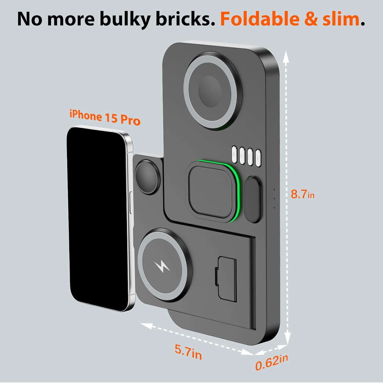 Thumbnail 5 de Dual Phone Magnetic Wireless Charging Station for Apple Devices