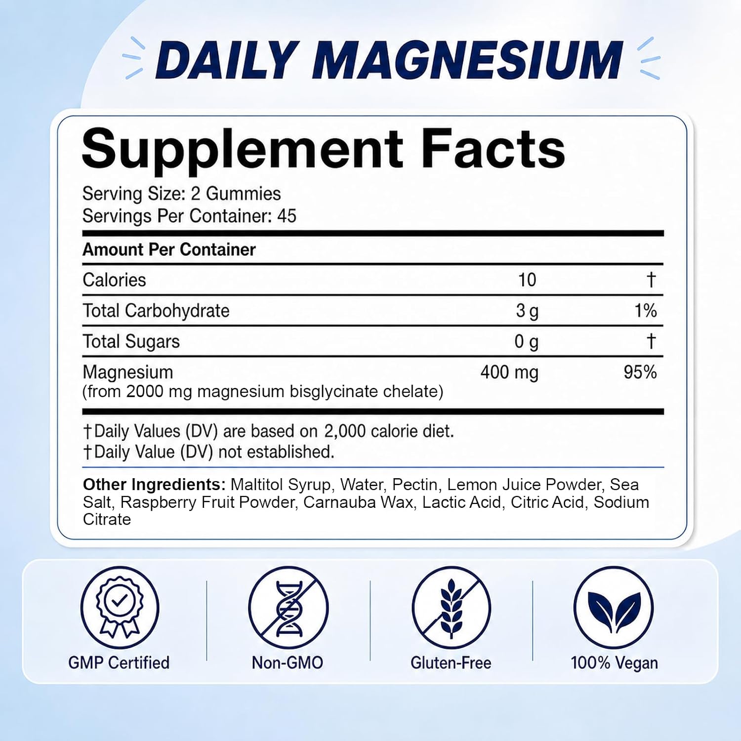 Detalle 2 de Kuerusor Magnesium Bisglycinate Gummies, 400mg, Vegan, Sugar-Free Raspberry