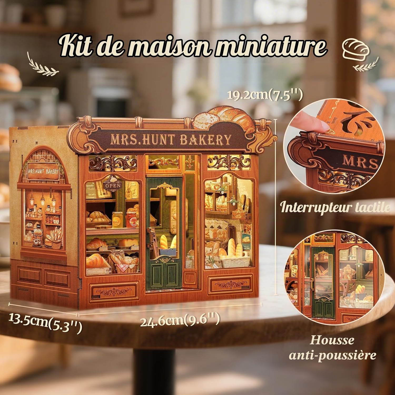 Thumbnail 1 de CUTEBEE Mrs.Hunt Bakery houten book nook DIY-kit met led