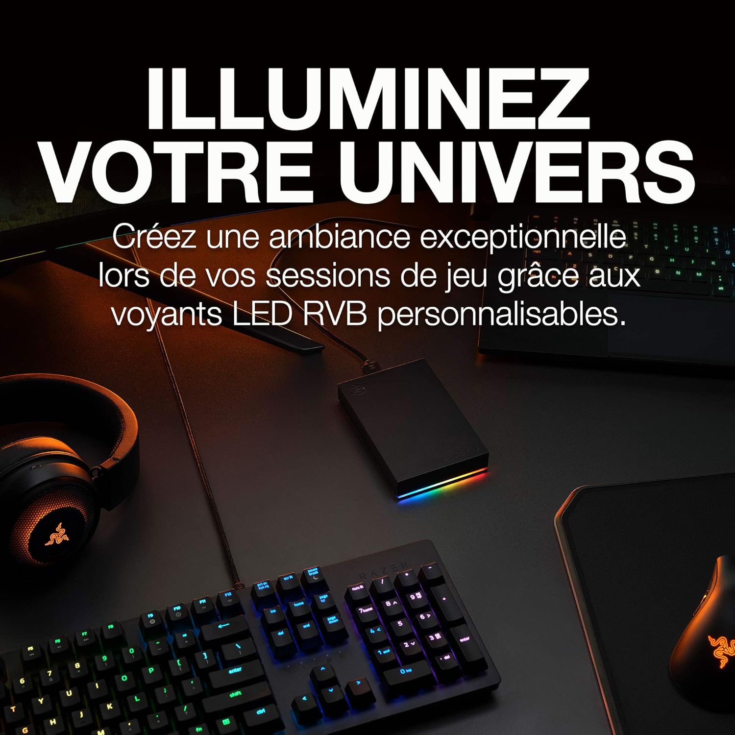 Thumbnail 4 de Seagate FireCuda Gaming — Disque dur externe portable 5 To USB-C/USB 3/2 avec voyants LED RVB (STKL5000400)