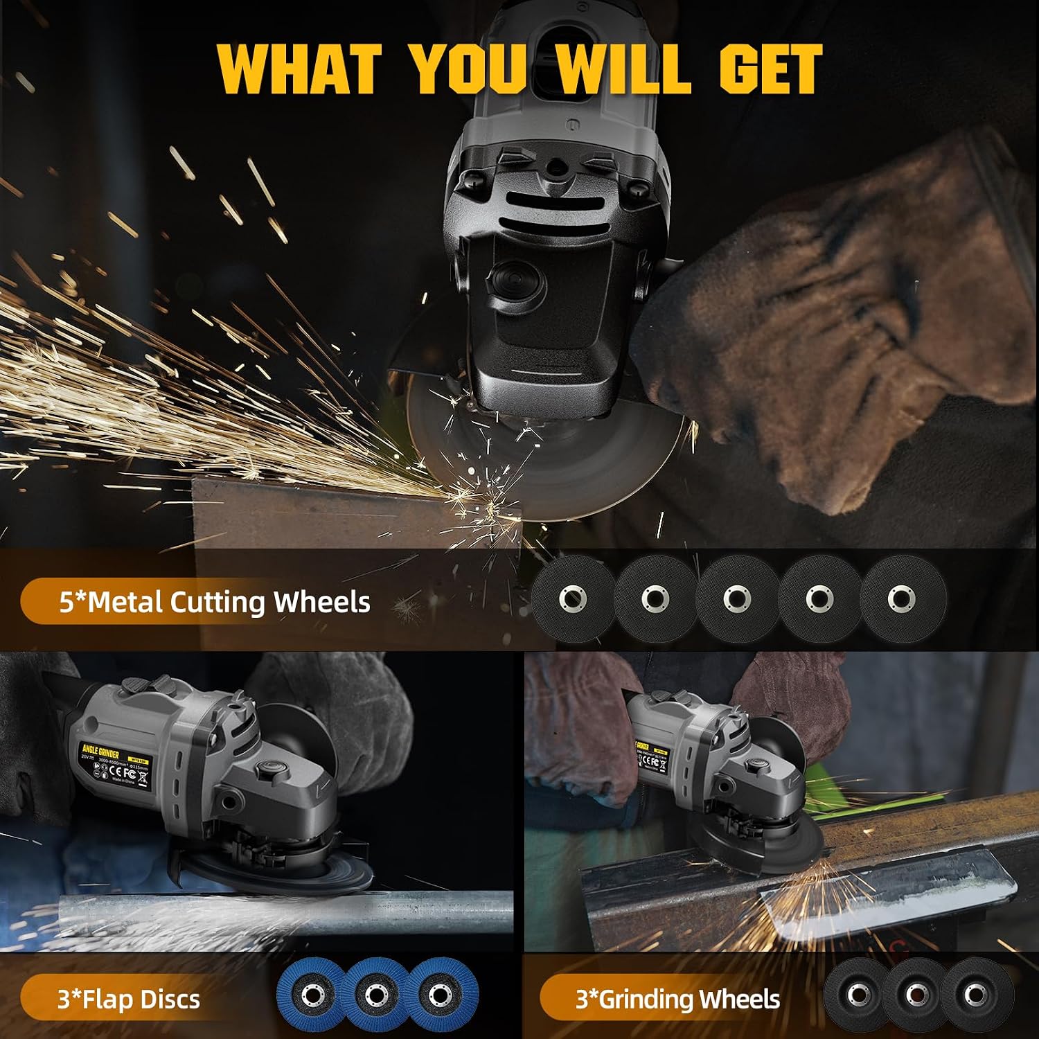 Thumbnail 6 de VERVEWAVE 30-US-WT8633-03 Cordless Angle Grinder, 4-1/2-Inch, Brushless, 6-Speed