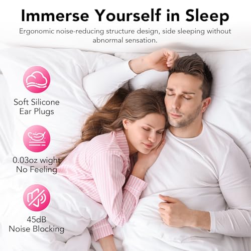Detalle de Tapones Oídos CASCHO para dormir y concentración – 45 dB, 8 tamaños (XS–L), estuche rosa