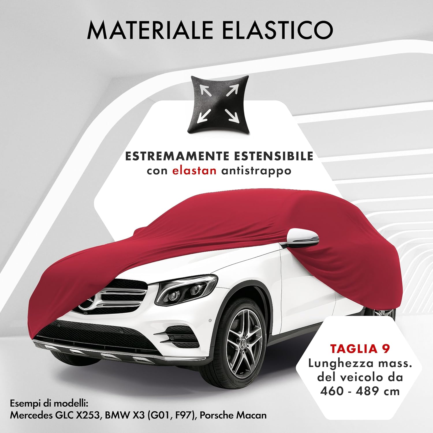 Detalle 2 de WALSER Premium Telo Copriauto Interno 9 Rosso