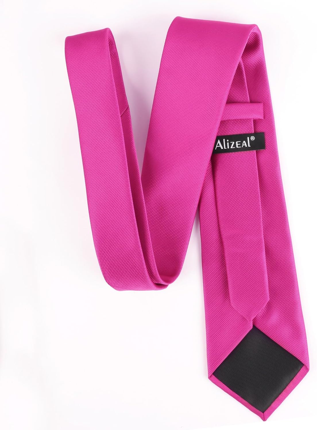 Detalle de Alizeal Solid Colour Ties and Pocket Square Set: Everyday Formalwear with a Quiet, Coordinated Finish