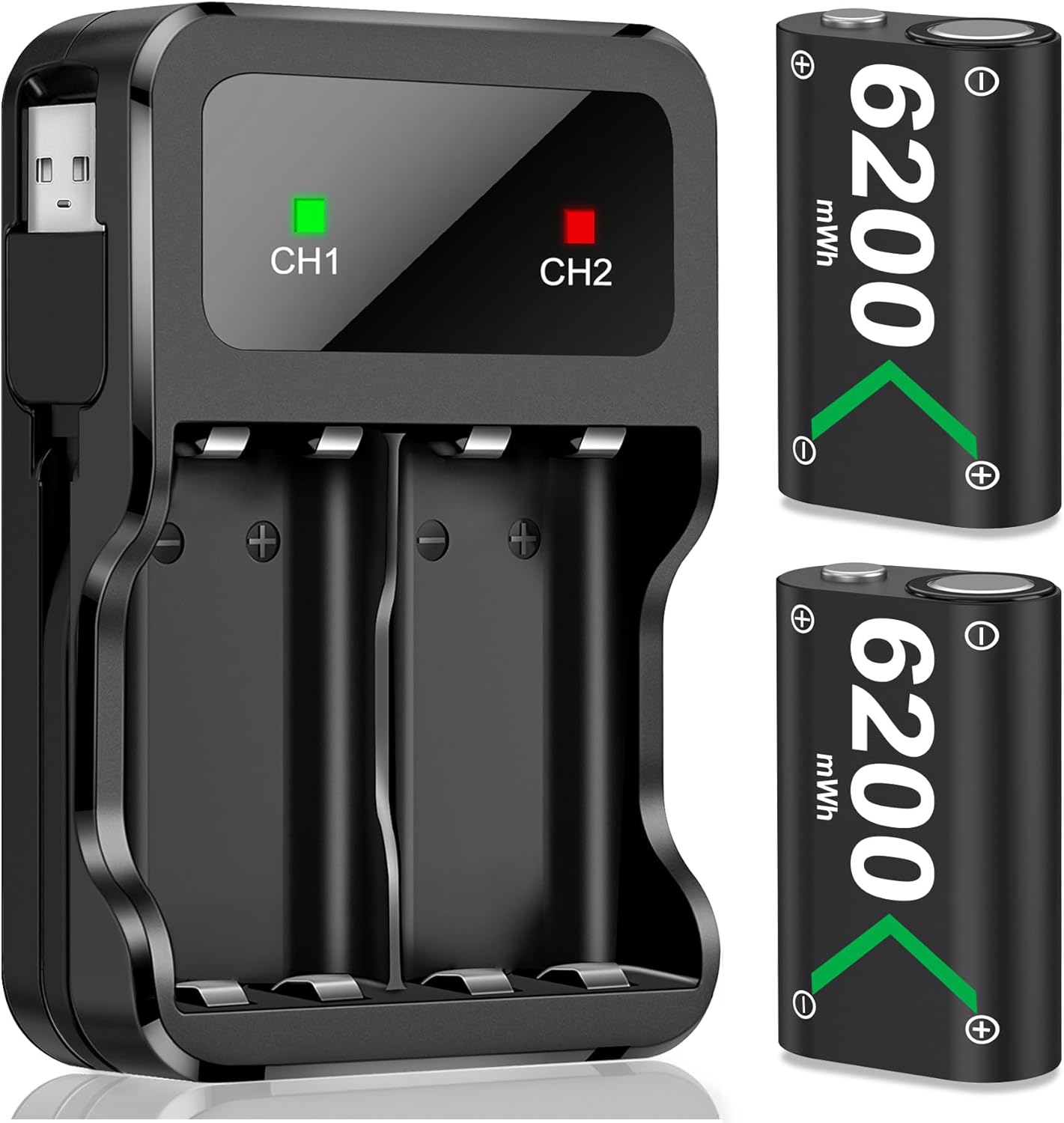 Detalle de HELLCOOL Rechargeable Battery Pack 6200mWh for Xbox controllers