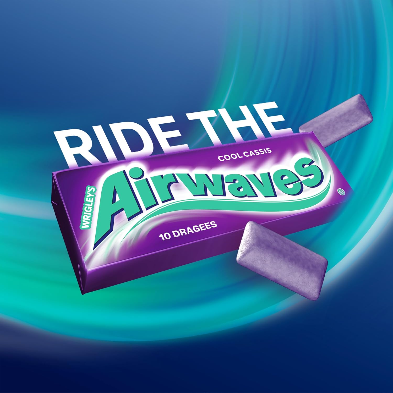 Detalle de Airwaves Kaugummi Zuckerfrei Cool Cassis mit Menthol – Großpackung (300 Dragees)