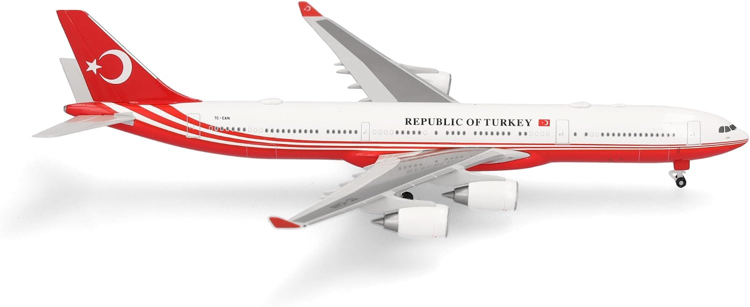 Herpa 538930 – model samolotu Airbus A340-500 Turkey Government, metal, 1:500