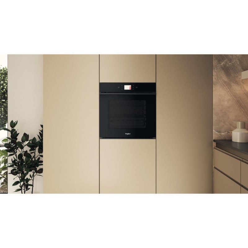 Detalle de Whirlpool WOI98MPT2SBA: Horno eléctrico de 73 L con autolimpieza pirolítica e hidrolítica (negro, integrado)
