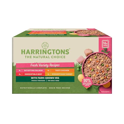 Detalle 2 de Harringtons Complete Wet Tray Grain Free Hypoallergenic Adult Dog Food Variety Bumper Pack 16x400g