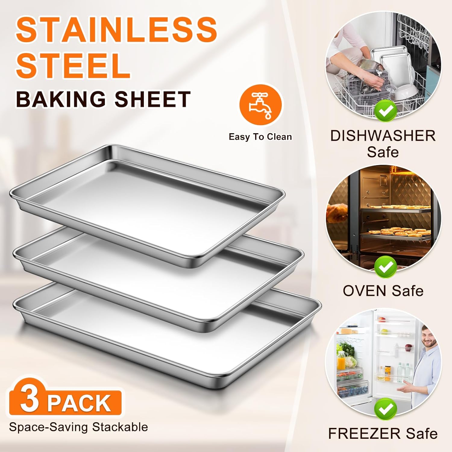 Thumbnail 4 de Yuiicaov Baking Sheet Set 17.5 Inch 🍪