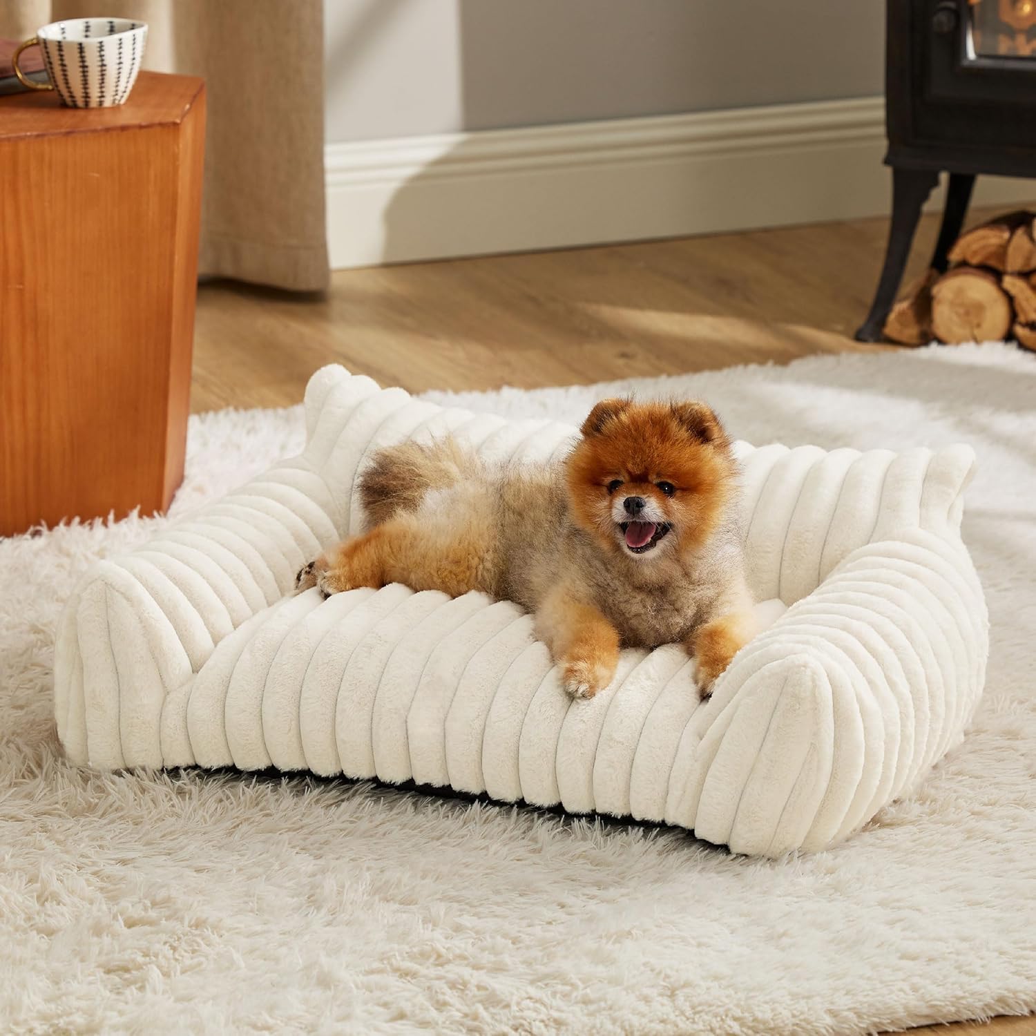 Thumbnail 1 de Uwenkjie Washable Pet Sofa Dog Bed & Cat Bed (75×50×20cm) with Non-slip Base – Off-white