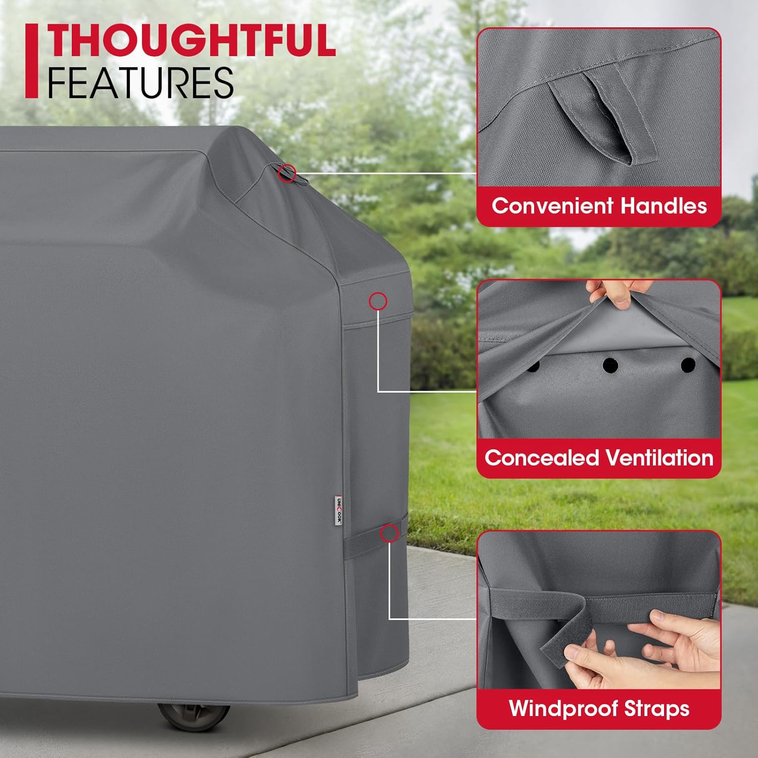 Thumbnail 4 de Unicook BBQ Grill Cover, 60-Inch