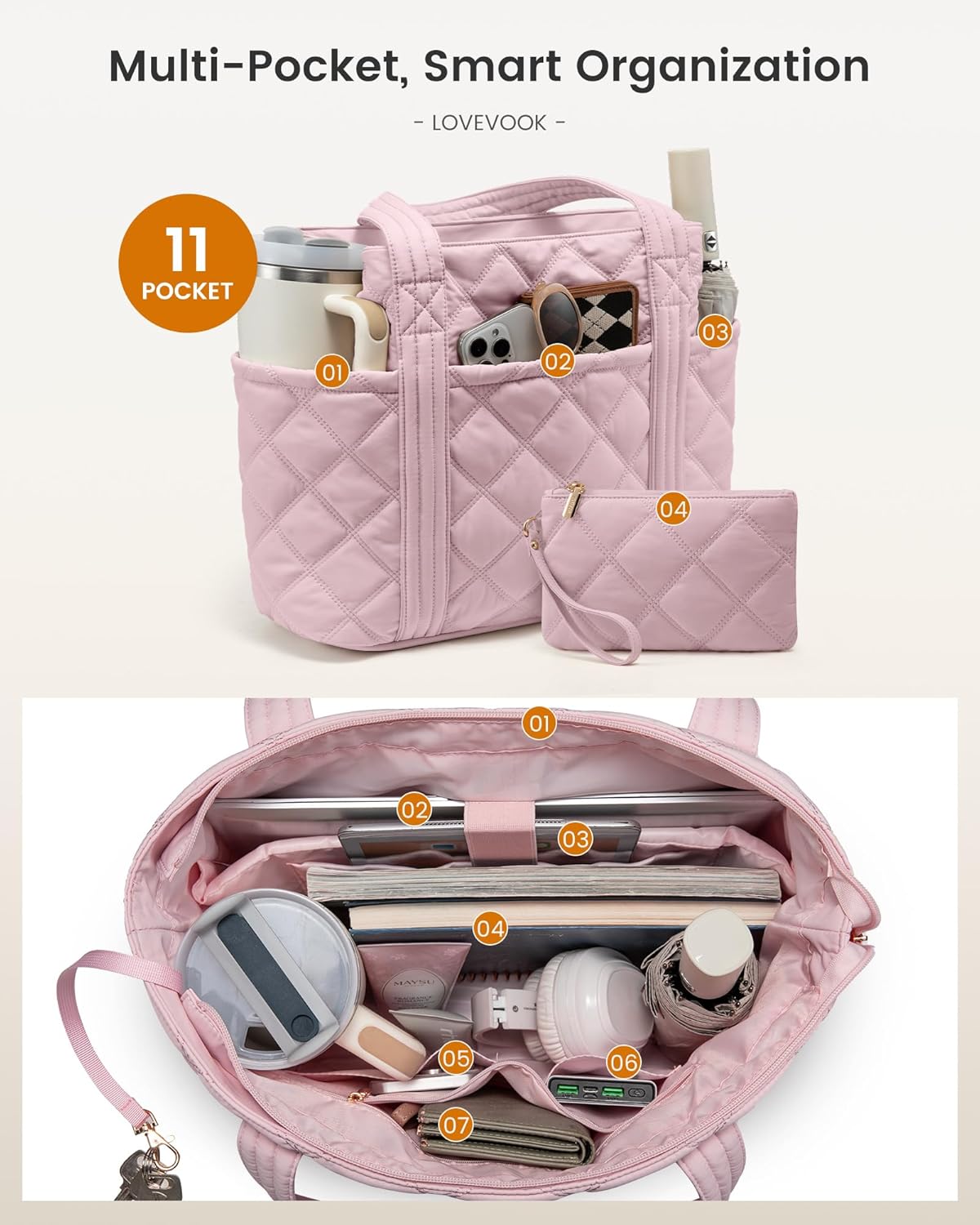 Detalle 2 de LOVEVOOK Shopper Tasche Damen 40 x 14 x 33 cm