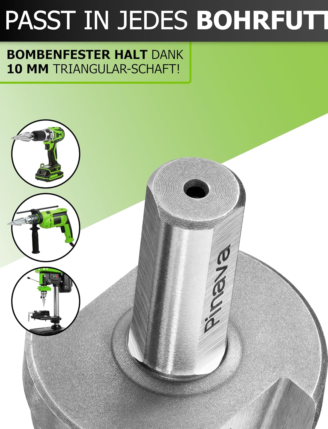 Detalle de Pinava® HSS Stufenbohrer Ø4–42 mm (14 Stufen) – Kegelbohrer für Metall, Holz & Kunststoff