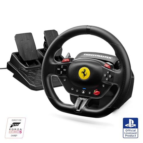 Detalle de Thrustmaster T98 Ferrari 296 GTB: volante y pedalier para PS5 y PC
