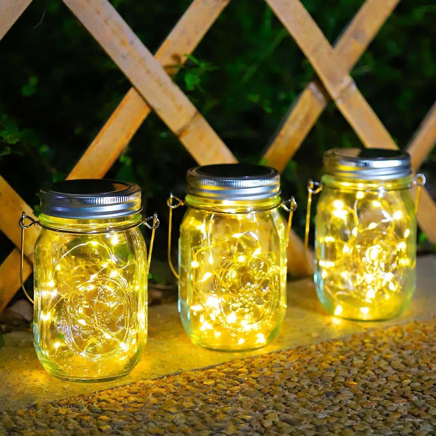 Detalle de Lanterne Solari da Esterno - Set da 6 pezzi con 30 LED IP65, luci solari per giardino SENMI
