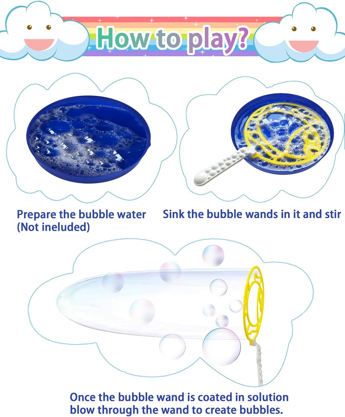 Detalle de Giant Bubble Wands: 22-Piece Big Bubble Maker Set for Outdoor Fun