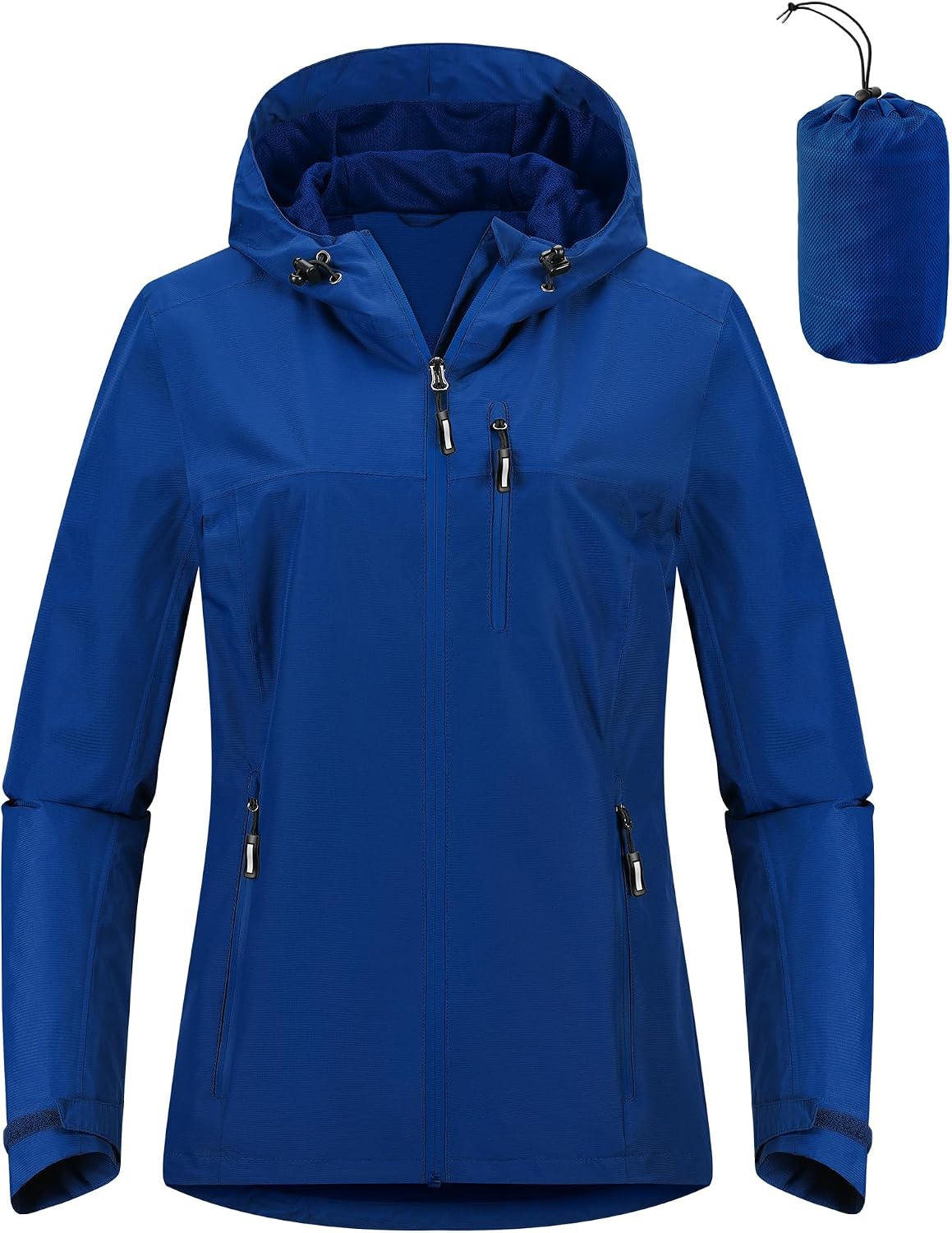 Detalle de Outdoor Ventures Packable Rain Jacket Women – Lightweight, Waterproof Hooded Raincoat for Cycling